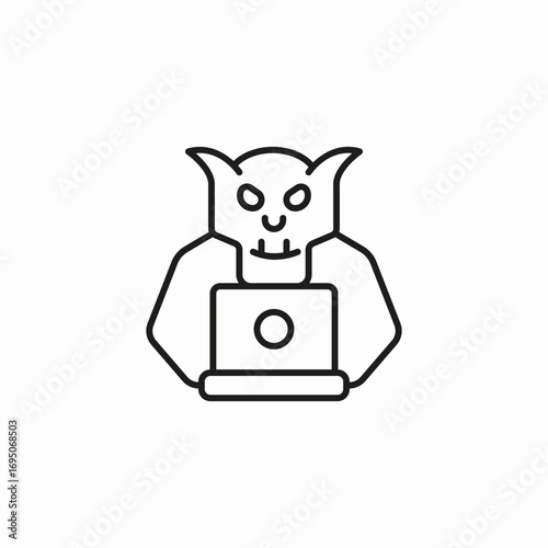 vampire hacker computer icon sign vector