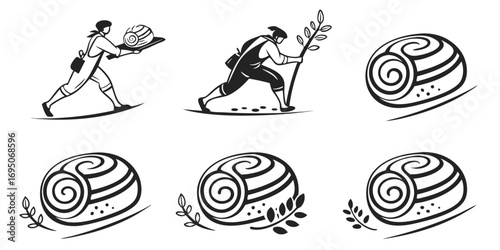 Stylized Figures and Snail Shell Motifs.