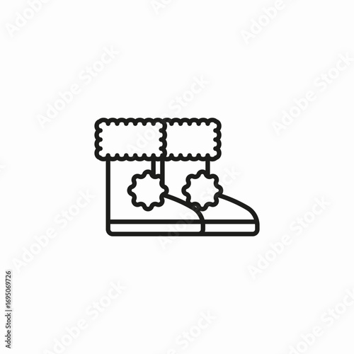 warm winter boots icon sign vector