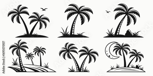 Tropical Palm Trees Silhouette Collection