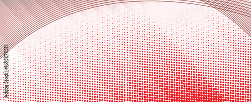 Red abstract background diagonal geometric shape with halftone. Modern fiber textured vector