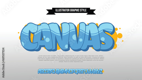 Canvas, Colorful graffiti editable text style effect. Vector text effect with paint wall concept.	