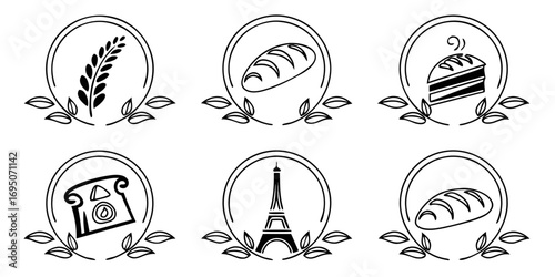 Bakery Icons Collection with French Elements