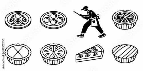 Baker Preparing Delicious Tarts and Pies