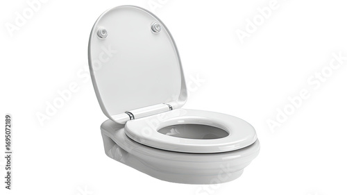 White toilet seat open, bathroom, studio shot, hygiene