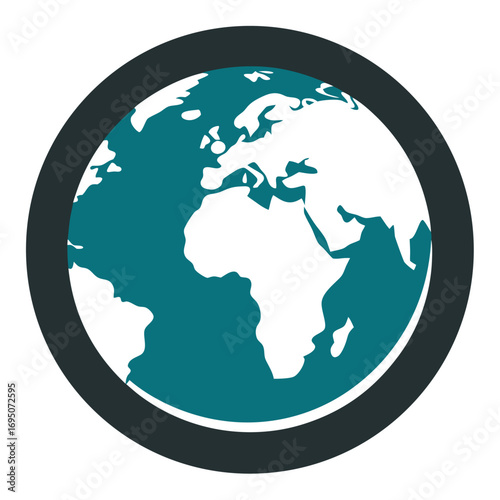 Stylized globe showing Europe and Africa earth world