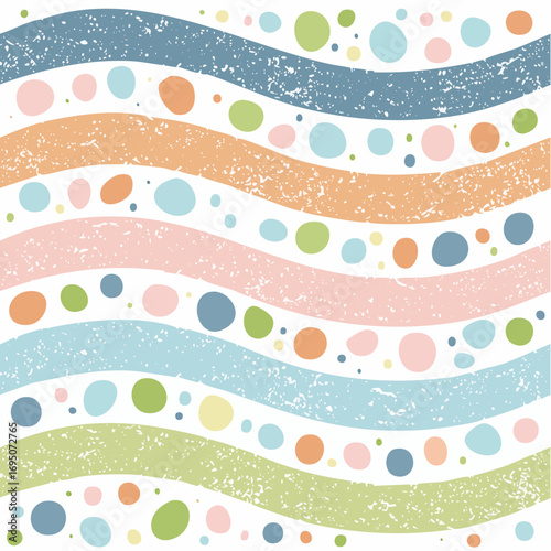 curving ribbon bands with terrazzo chips and bubble dots