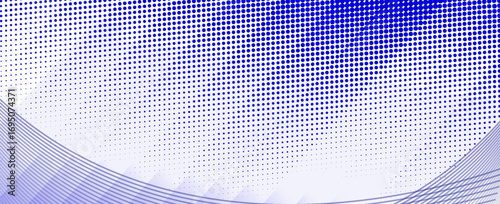 Blue abstract background diagonal geometric shape with halftone. Modern fiber textured vector