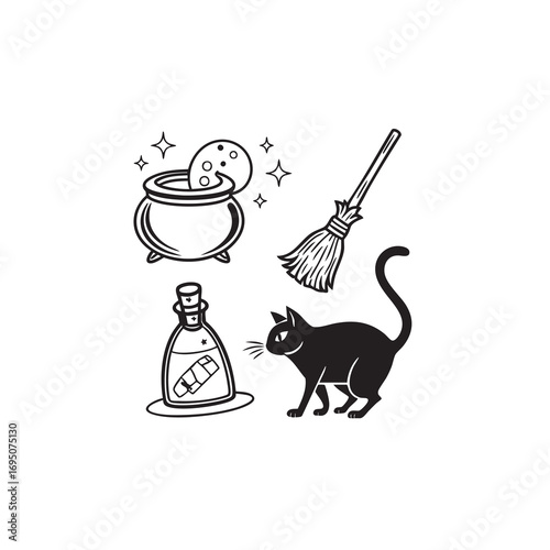 A collection of spooky halloween themed icons featuring ghosts bats pumpkins and other eerie elements for your design projects