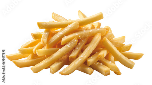 Perfectly salted golden french fries piled high for a delicious snack