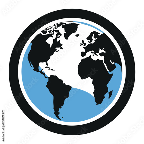 Earth globe with continents and blue oceans world