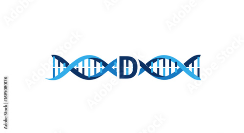 Blue DNA Helix with Letter D in the Center.