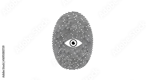 Fingerprint Eye: Symbol of Surveillance and Identity.