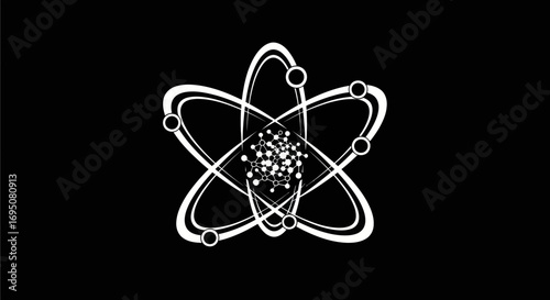 Artistic depiction of an atoms intricate structure a scientific illustration.