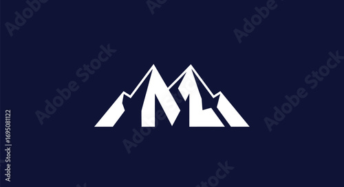 Stylized mountain range logo forming the letter M.