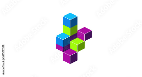 Abstract Colorful Cube Pattern Design.