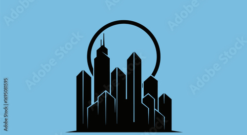 City Skyline Silhouette Illustration.