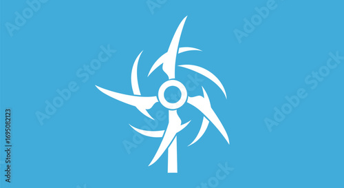 Abstract symbol of technology and innovation with swirling elements.