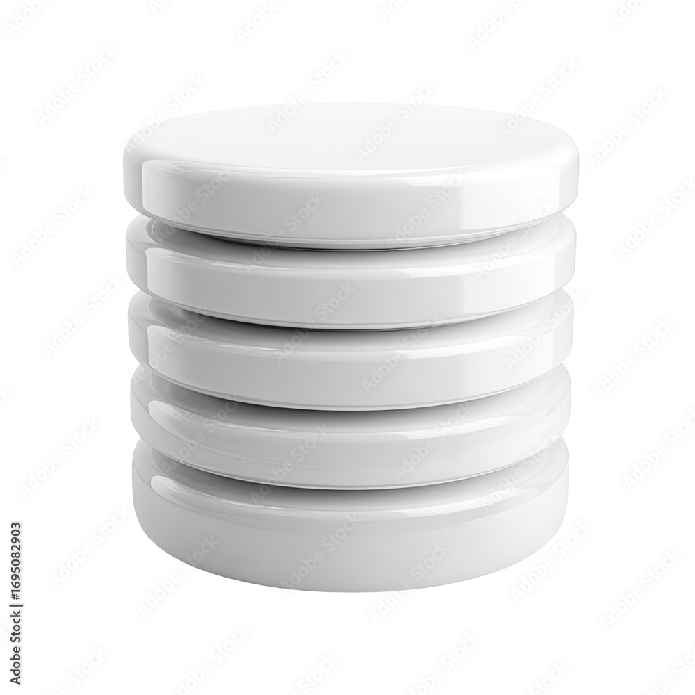 Obraz premium Stacked circular white objects