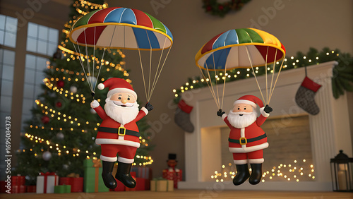 santa claus with christmas gifts
