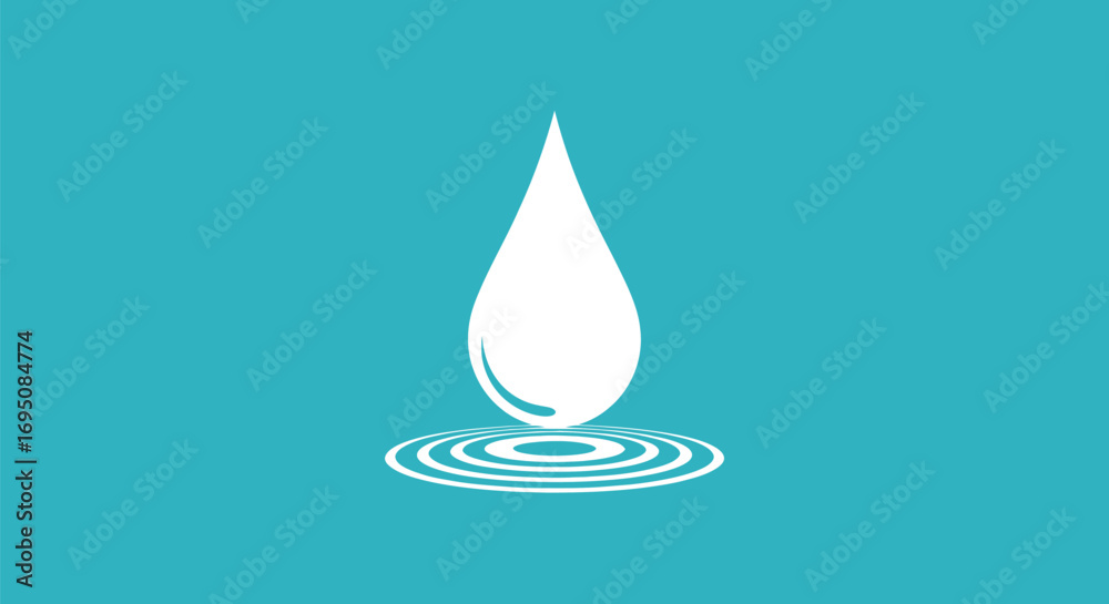 Fototapeta premium Water Drop Creating Ripples: Symbol of Purity and Conservation.