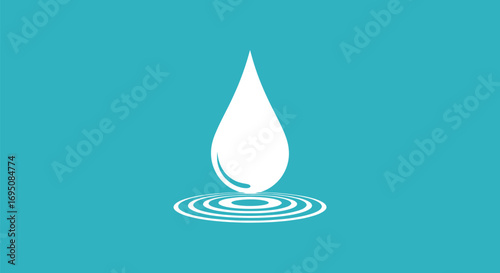 Water Drop Creating Ripples: Symbol of Purity and Conservation.