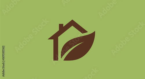 Eco friendly house symbol representing sustainable living and nature.