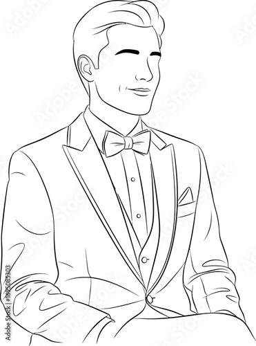 Elegant tuxedo illustration showcasing refined style and sophistication for formal occasions
