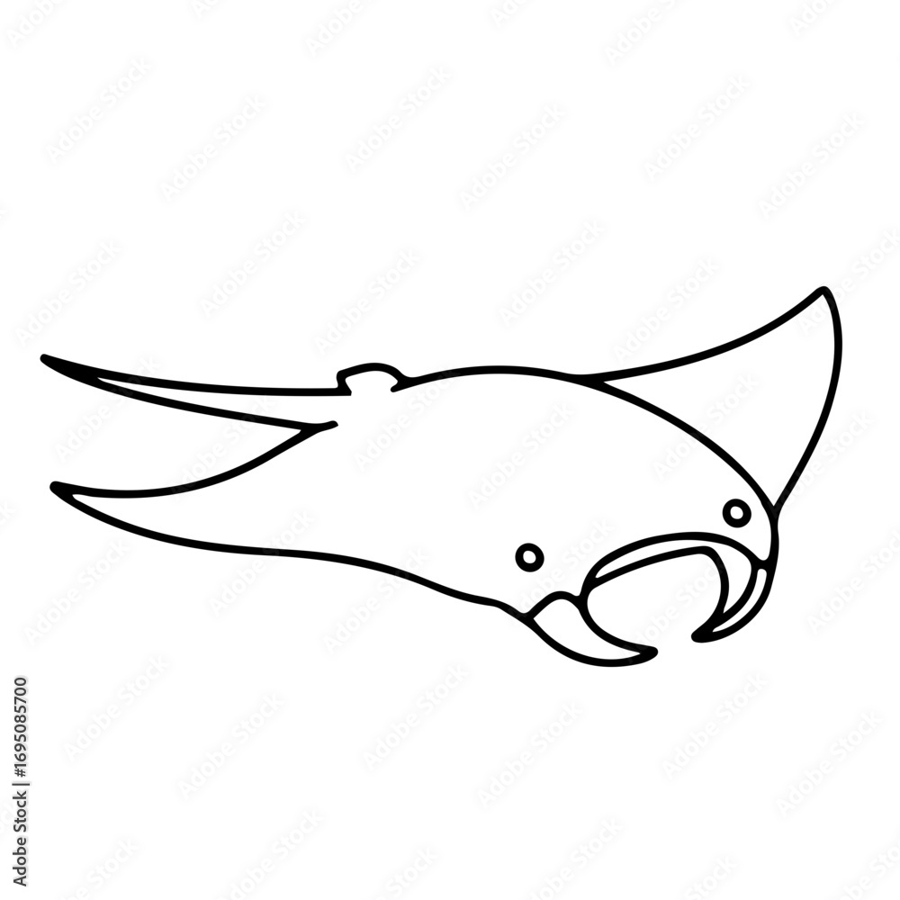 Fototapeta premium ray fish line vector illustration svg 