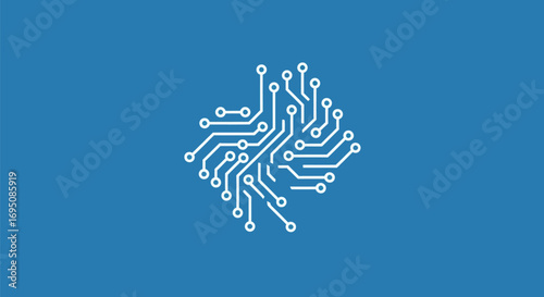 Circuit board pattern representing technology and connectivity.