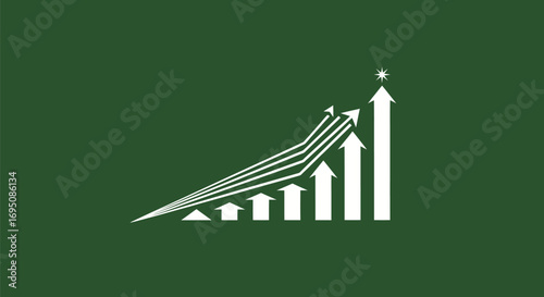 Upward Trending Bar Graph Showing Business Growth and Success.