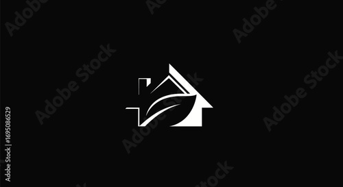 Eco-Friendly House Icon: Sustainable Home Design Symbol.