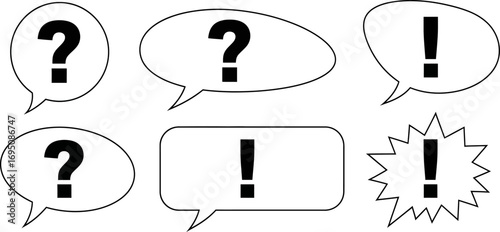 Communication clarity questions and answers illustration in speech bubbles vector design