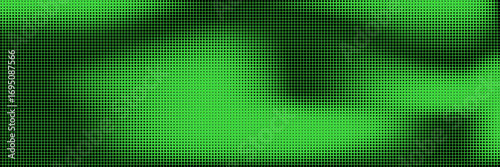 Green bitmap pixel background with gradient pattern effect and 8bit art. Glitch video game design for retro arcade or digital wallpaper. Neon disintegration effect with geometric particle dispersion.