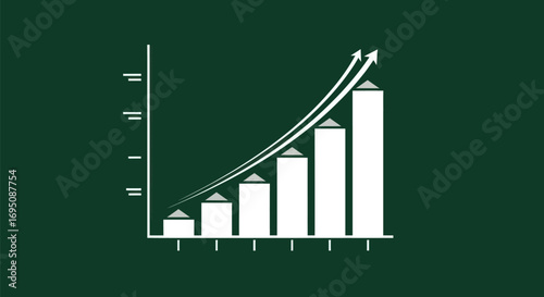 Business growth chart showing positive financial progress and upward trend.