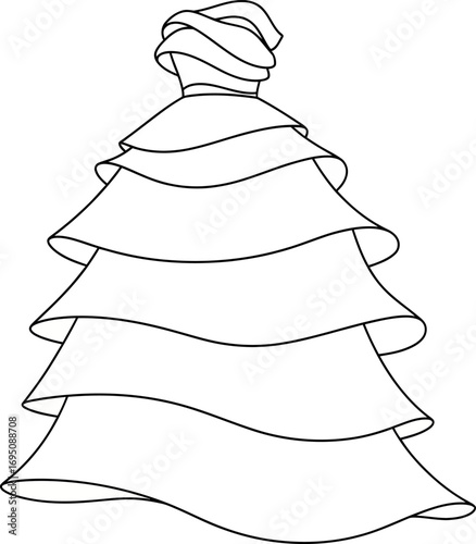 Elegant ruffled gown illustration conveys sophistication and timeless beauty design