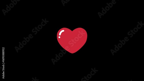 Dynamic animated red heart pulsates with life and vibrant energy, perfect for emotional storytelling and digital content creation