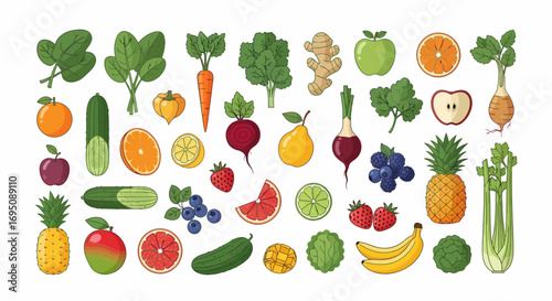 Delightful fruit and vegetable characters bring fun to healthy eating and children's nutrition themes
