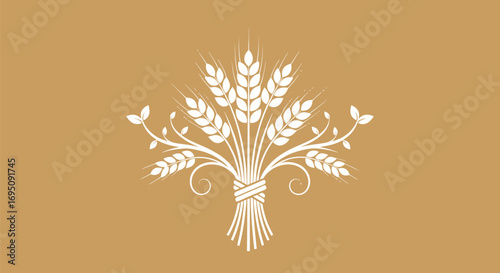 Detailed illustration of a wheat sheaf perfect for design and branding.