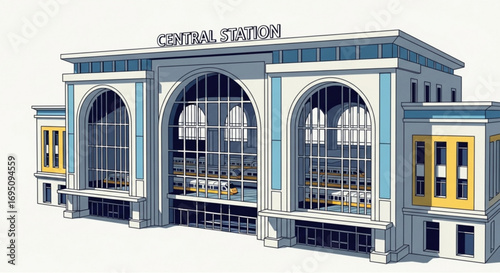 Central station building architecture train depot railway transportation travel terminal urban design style