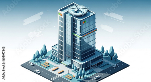Futuristic city skyline with elevated highways and autonomous vehicles for urban planning and transportation