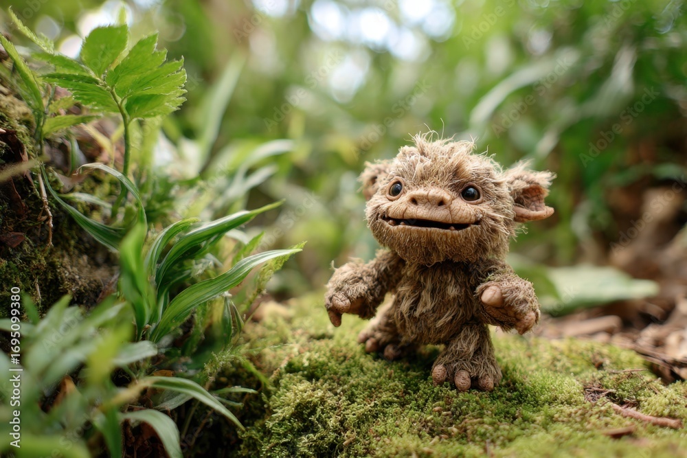 Obraz premium Adorable furry creature in a lush forest setting