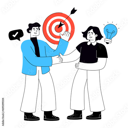An illustration design of business partnership