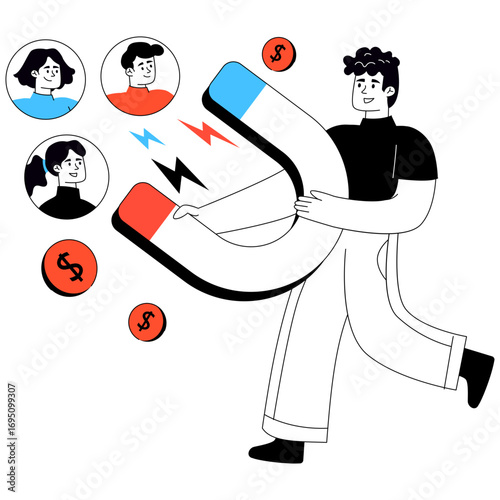Perfect design illustration of attract customers