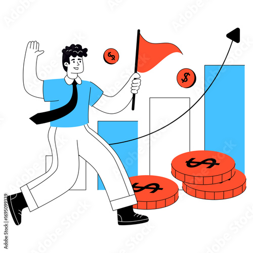 Modern design illustration of financial success