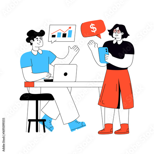 Premium download illustration of financial talk