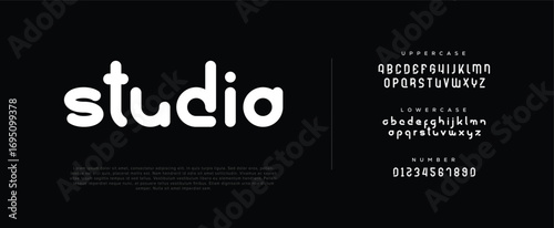 Studio modern logo alphabet fonts. Typography minimalist urban sana serif digital fashion future creative logos fonts. vector illustration

