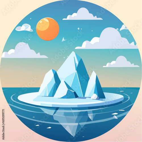 Illustration vectorielle circulaire de banquise stylisée