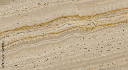 Elegant marble surface with gold veins and natural clay tones