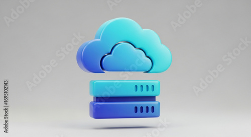 A 3d cloud server icon with a modern design, perfect for cloud computing and data storage solutions
